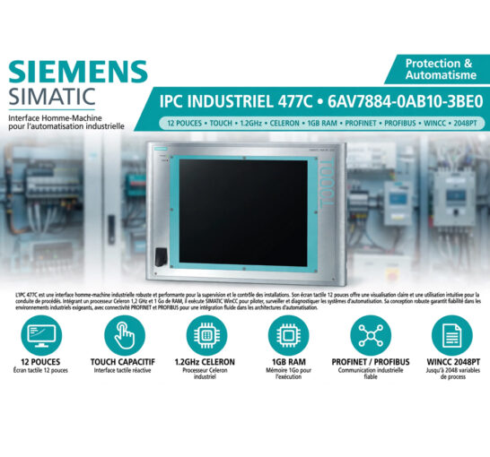 Siemens Simatic IPC477C Panneau d’interface tactile 19″ HMI 6AV7424-0AA00-0GT0