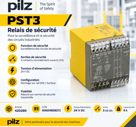 Relais de sécurité Pilz PST3 24 V CC 3S 420280