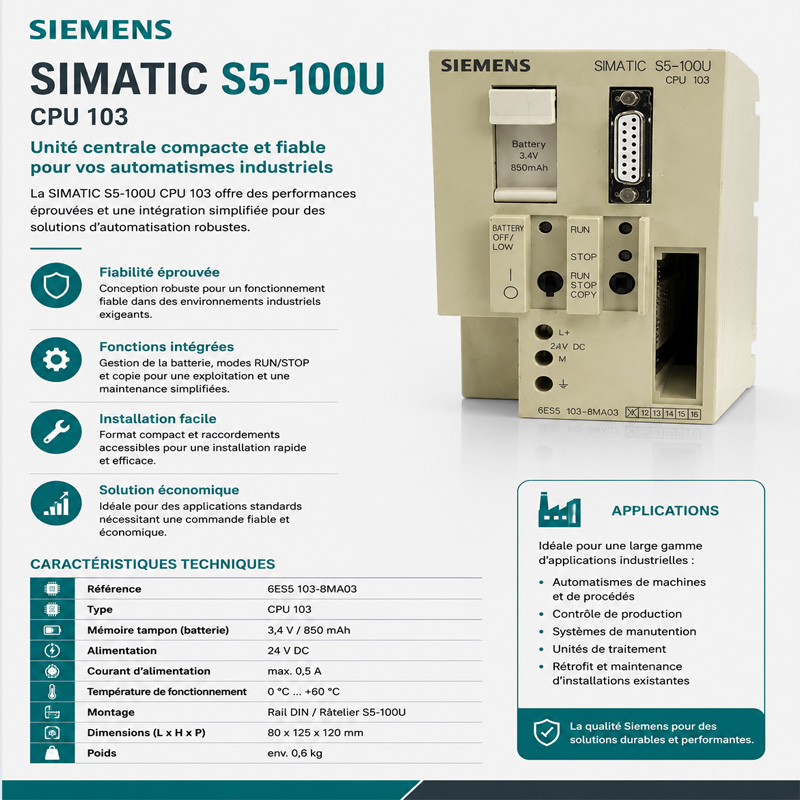 Siemens SIMATIC S5 6ES5103-8MA03 CPU