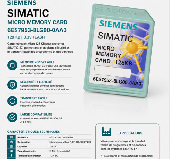 Siemens 6ES7953-8LG00-0AA0 Micro Carte Mémoire 128 KB