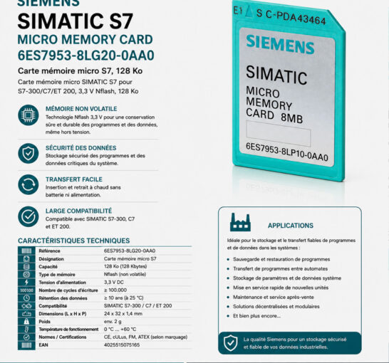 Siemens Carte mémoire micro 6ES7953-8LG20-0AA0