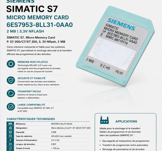 Carte mémoire micro 6ES7953-8LL31-0AA0 | P. S7-300/C7/ET 200