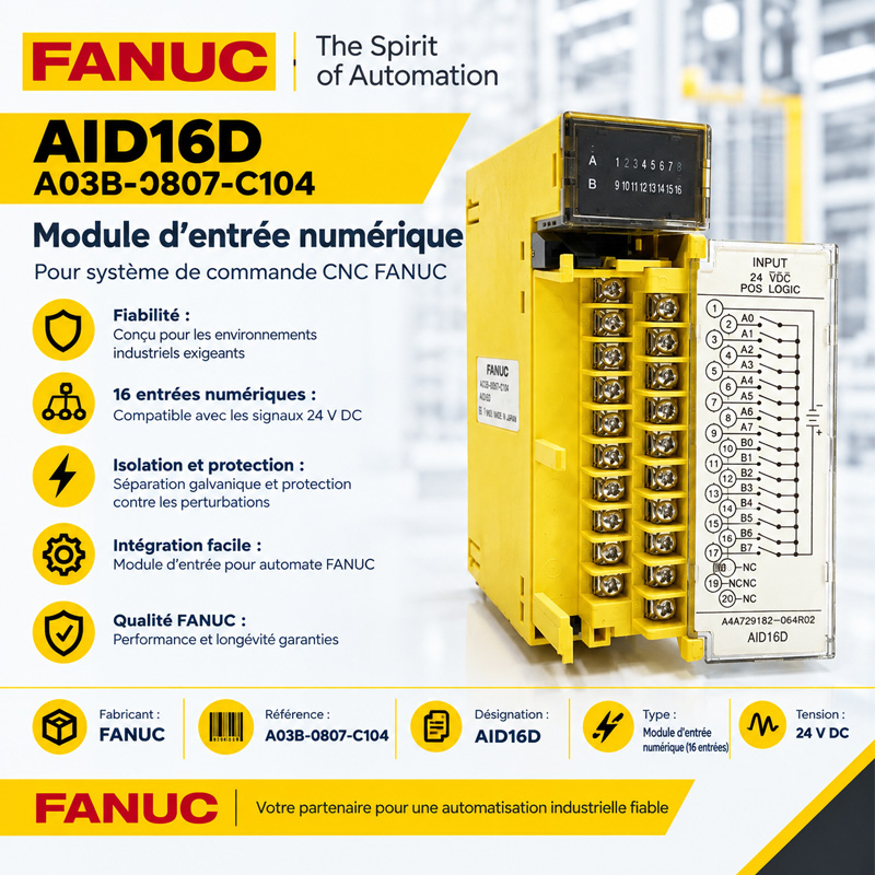 Module d'entrée numérique Fanuc AID16D A03B-0807-C104