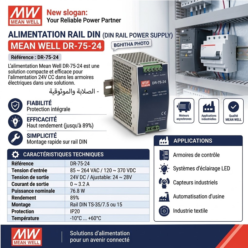 ALIMENTATION Mean Well DR-75-24