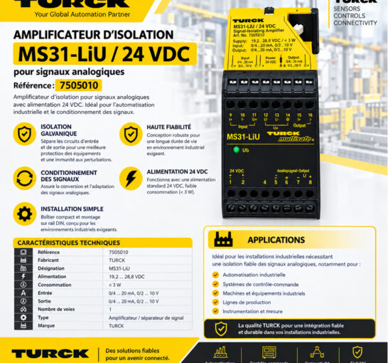 Amplificateur d’isolation TURCK MS31-LiU / 24 VDC